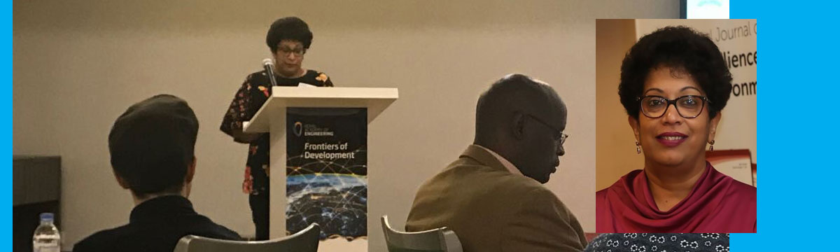 Professor Dilanthi Amaratunga speaking at Rwandan symposium