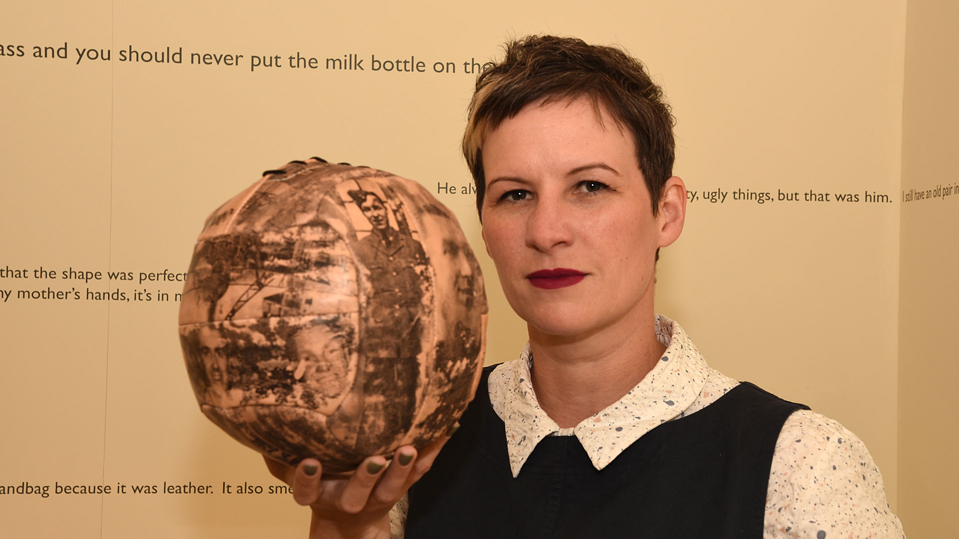 The football, by Charlotte Goldthorpe at the Making Material Memories exhibition