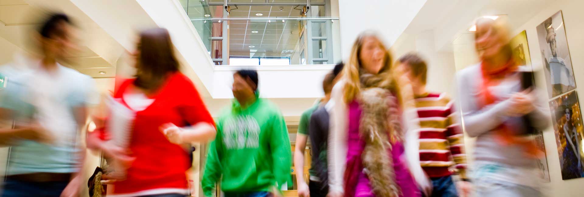 Students walking through Creative Arts Building